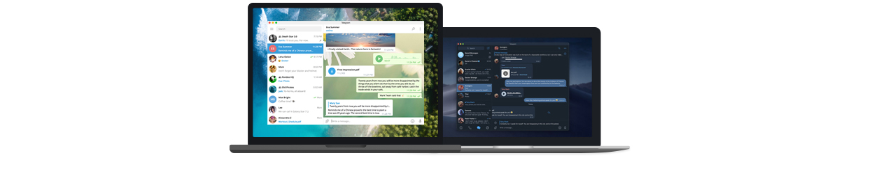 П’ять пристроїв з Telegram — ноутбук, MacBook, iPad, iPhone і Android