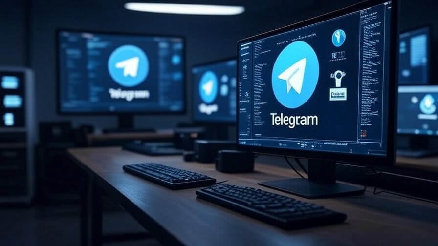 Telegram Web у браузері на робочому моніторі