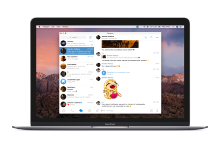 Скріншот Telegram для macOS на MacBook з Apple Silicon